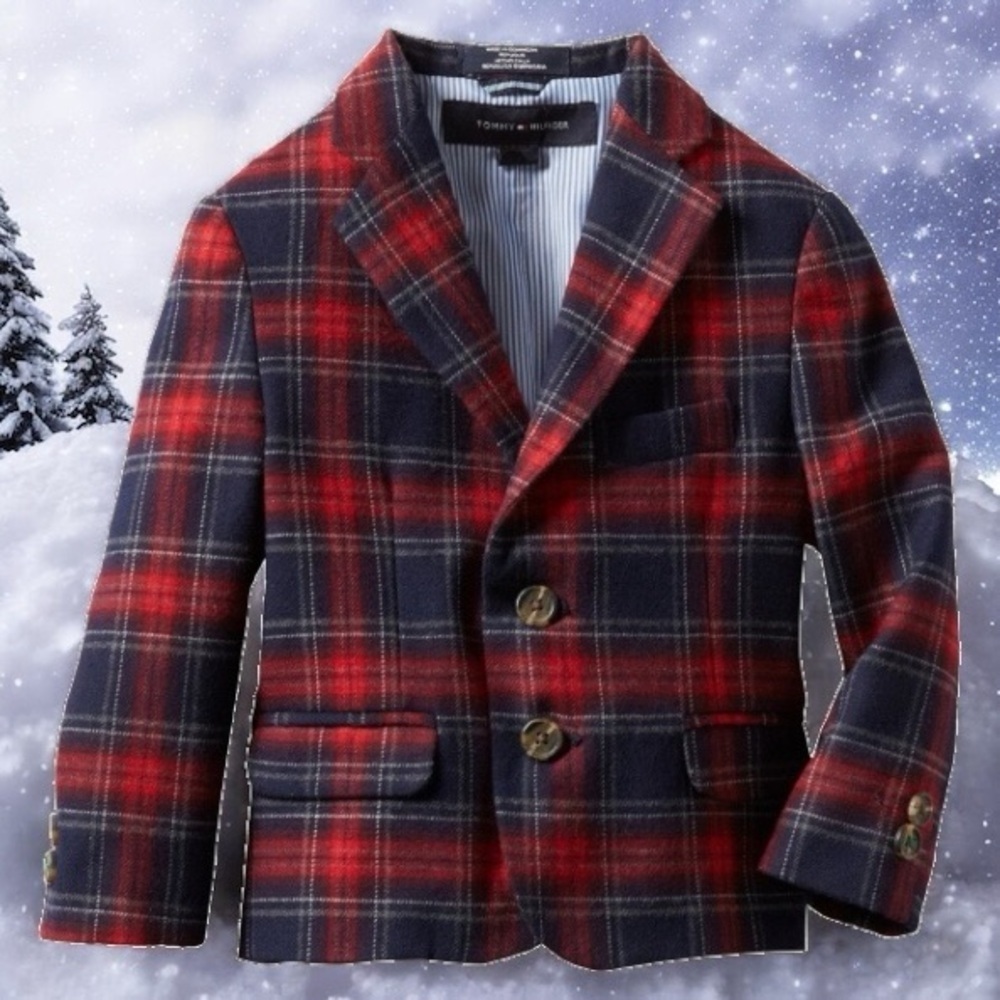 Tommy Hilfiger Boys Tartan Plaid Blazer Size 4Y